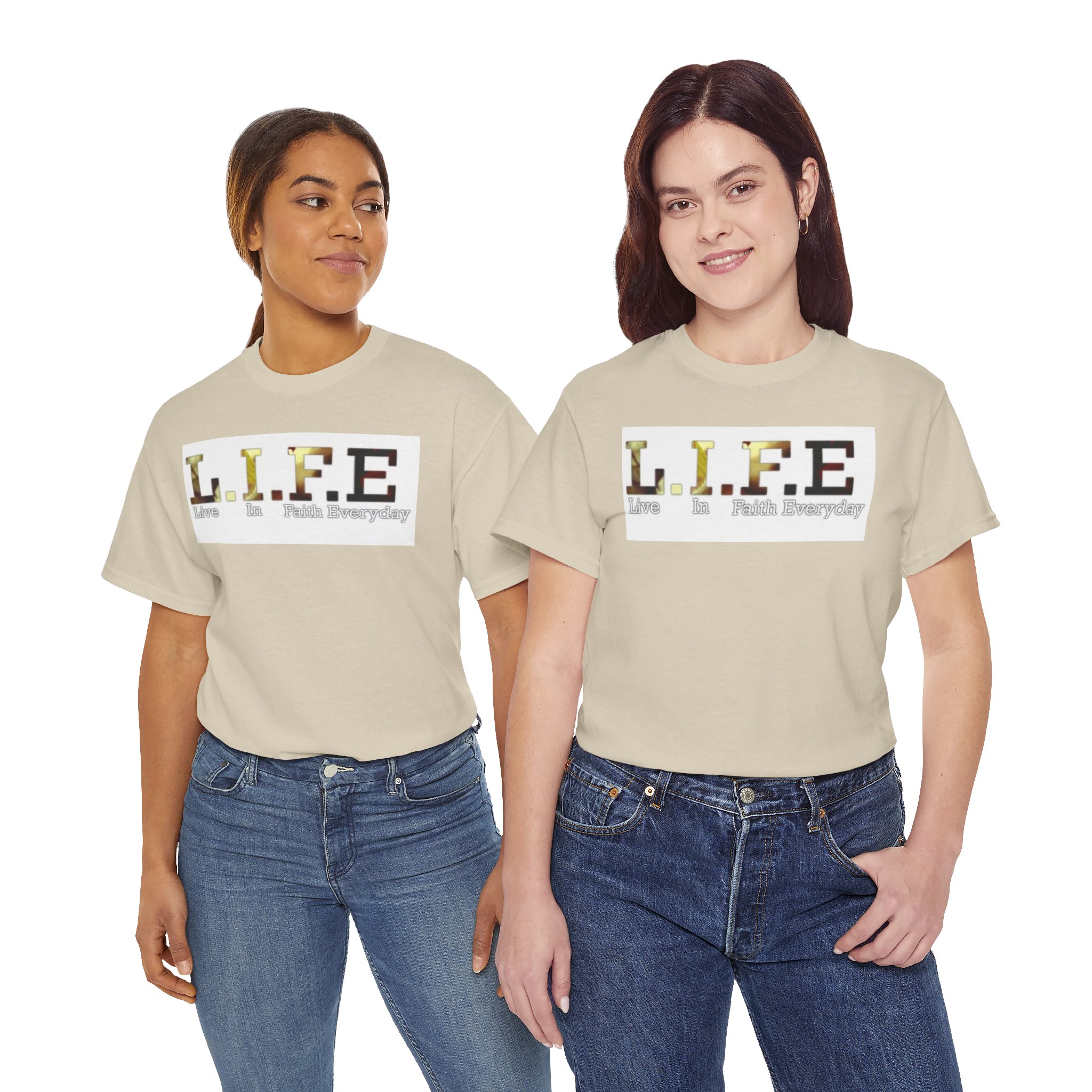 L.I.F.E. Unisex Heavy Cotton Tee – Live in Faith Everyday Shirt