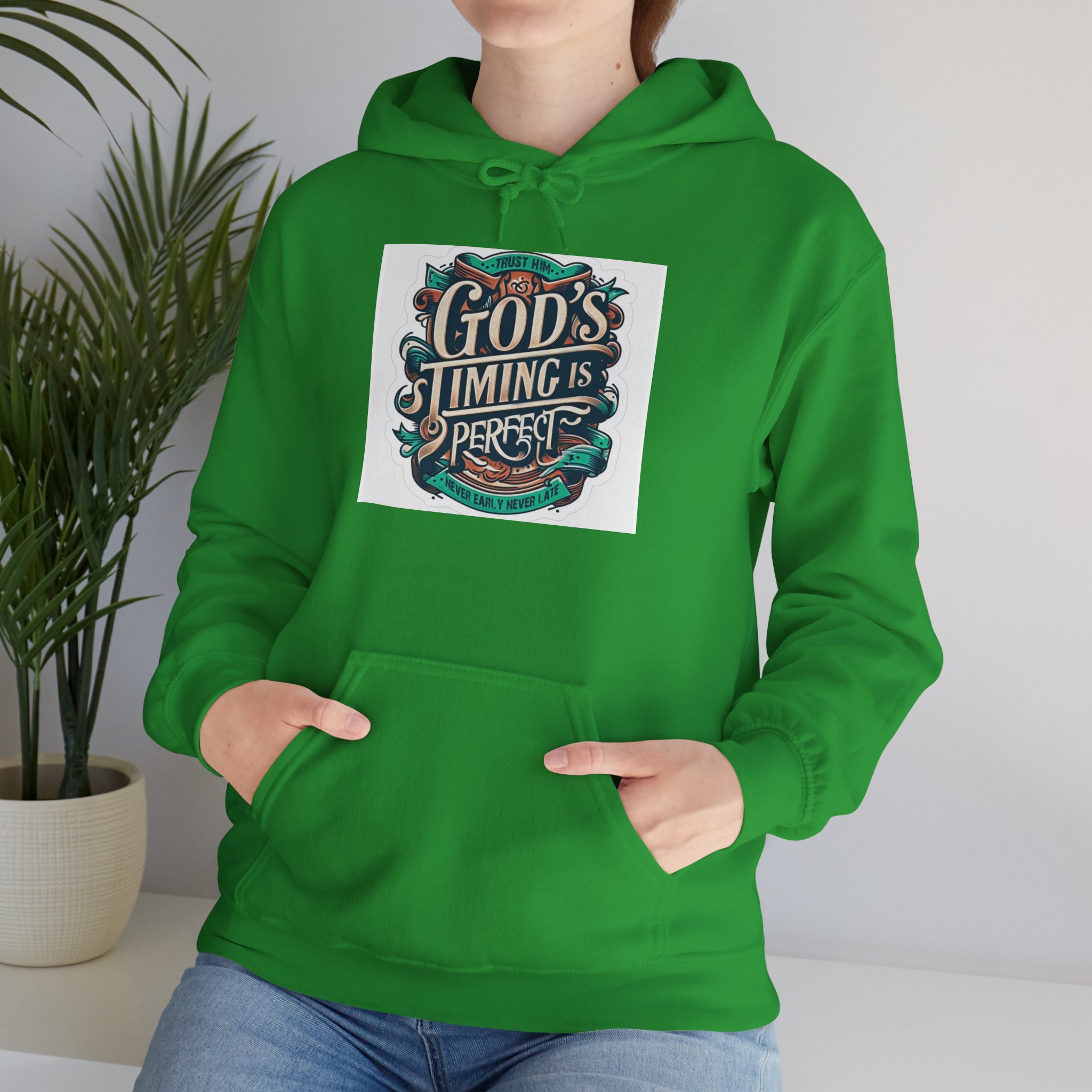God's Timing Is Perfect Hoodie — Christian Inspirational Faith Sweatshirt