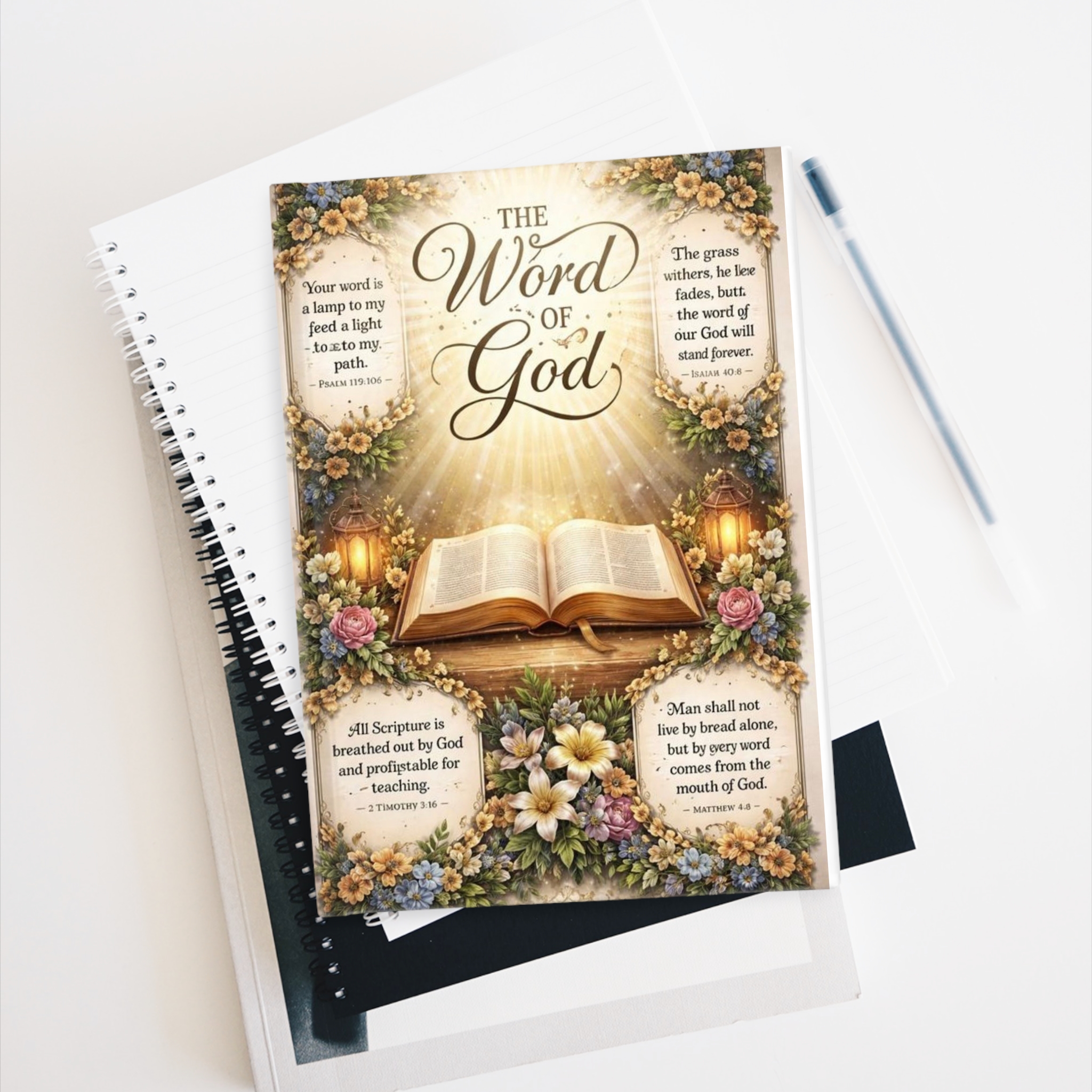 The Word of God Journal — Floral Christian Scripture Prayer Notebook