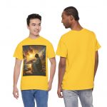 Religious Graphic Tee — Serene Prayer Scene Christian T-Shirt