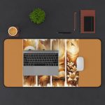 Christian Desk Mat — Jesus Cross & Bible Inspirational Office Mouse Pad