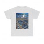 Beach Shell Heart T-Shirt — Coastal Sunset Seashell Art Tee