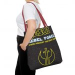 Jesus Rebel Force Tote Bag — "Stand Against the Dark Side" Christian Star Wars-Inspired Tote