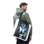 Wolf Forest Tote Bag — Mystical Moonlit Wolf Graphic Tote