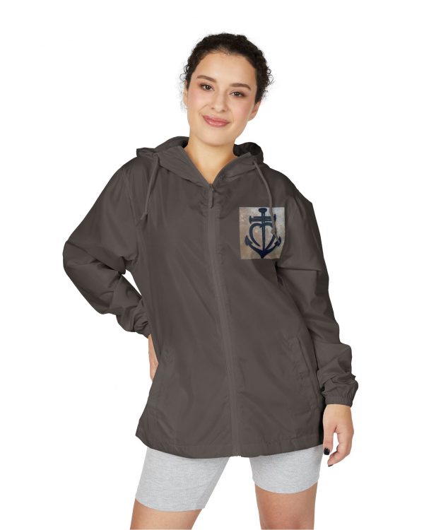 Anchor Heart Windbreaker Jacket — Nautical Anchor & Heart Graphic Windbreaker