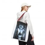 Wolf Forest Tote Bag — Mystical Moonlit Wolf Graphic Tote
