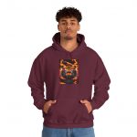 Flaming Tiger Hoodie — Fiery Bengal Face Graphic Sweatshirt