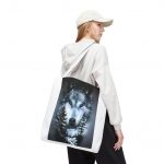Wolf Forest Tote Bag — Mystical Moonlit Wolf Graphic Tote