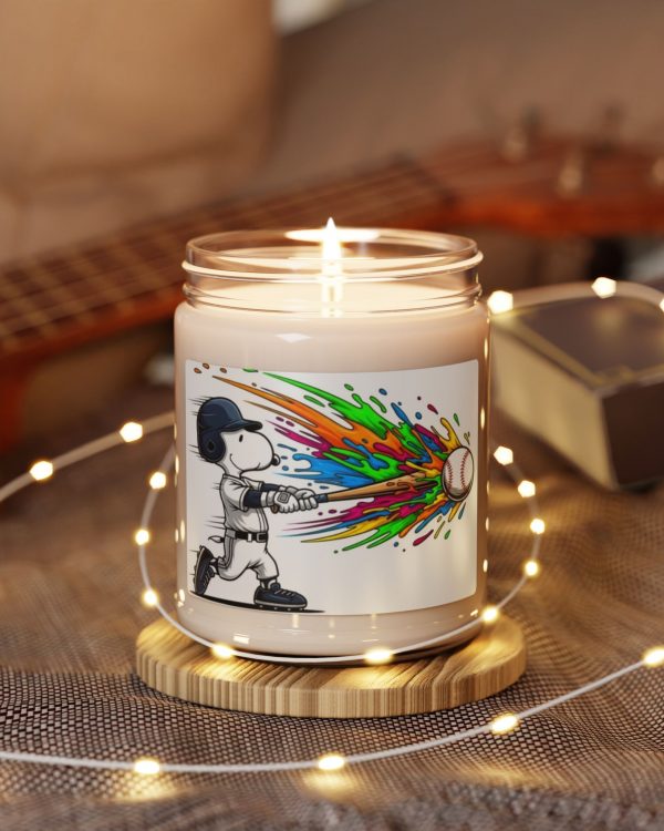 Baseball Snoopy Soy Candle — 9oz Scented Jar (Color Splash Batter)