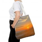 Sunset Beach Tote Bag – Ocean Sunrise Photo All-Over Print Tote