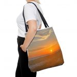 Sunset Beach Tote Bag – Ocean Sunrise Photo All-Over Print Tote