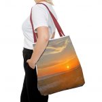Sunset Beach Tote Bag – Ocean Sunrise Photo All-Over Print Tote