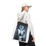 Wolf Forest Tote Bag — Mystical Moonlit Wolf Graphic Tote