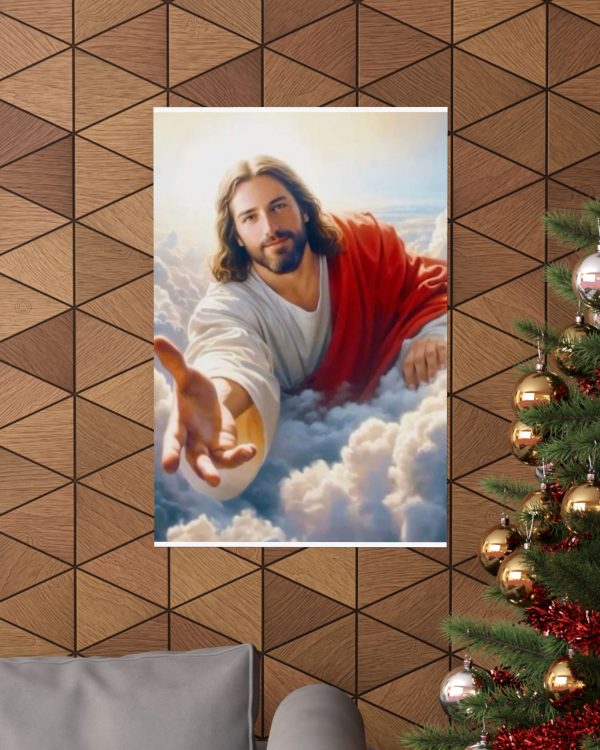 Jesus Reaching Out Poster — Inspirational Christian Wall Art (Matte Vertical)
