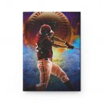 Baseball Player Hardcover Journal — Cosmic Batting Notebook for Players & Fans