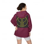 Emblem Windbreaker Jacket — Neon Yellow Crest Full-Zip Hooded Shell