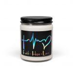 Faith Hope Love Soy Candle — 9oz Scented Jar (Cross, Heart & Heartbeat Design)