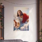 Jesus Reaching Out Poster — Inspirational Christian Wall Art (Matte Vertical)