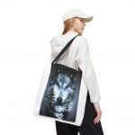 Wolf Forest Tote Bag — Mystical Moonlit Wolf Graphic Tote