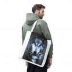 Wolf Forest Tote Bag — Mystical Moonlit Wolf Graphic Tote