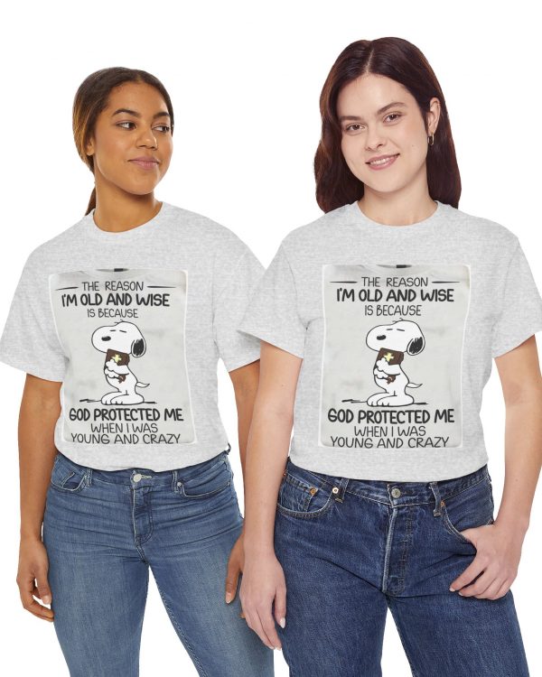 T-Shirt — "The Reason I’m Old and Wise" Snoopy Faith Graphic Tee