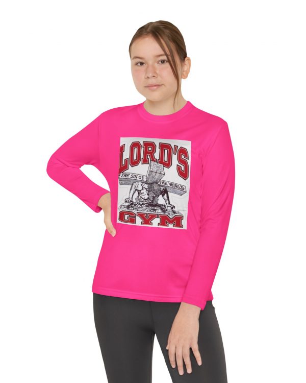Youth Competitor Tee - Gym Life, Fitness Apparel, Workout Gear, Lord's Gym Shirt, Pink Long Sleeve Top, Activewear for Kids