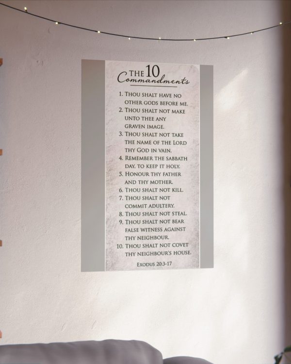 Ten Commandments Matte Vertical Poster — Vintage Scripture Wall Art