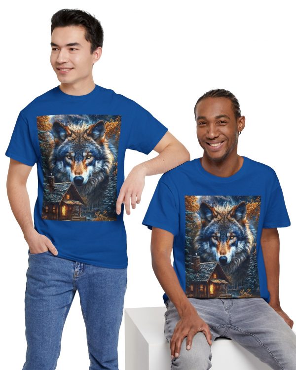 Wolf Cabin T‑Shirt — Majestic Wolf Forest Graphic Tee