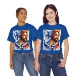 Christian Jesus & Holy Spirit T‑Shirt — Watercolor Portrait with Dove (Faith Tee)