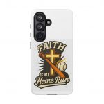 Faith Is My Home Run Phone Case — Christian Baseball Cross Design