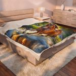 Horse Plush Blanket – Galloping Stallion Velveteen Throw