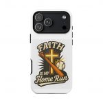 Faith Is My Home Run Phone Case — Christian Baseball Cross Design