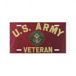 U.S. Army Veteran Metal Vanity Plate - Patriotic License Plate Decoration