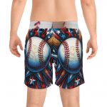 Patriotic Baseball Swim Shorts – Red White Blue Sports Trunks