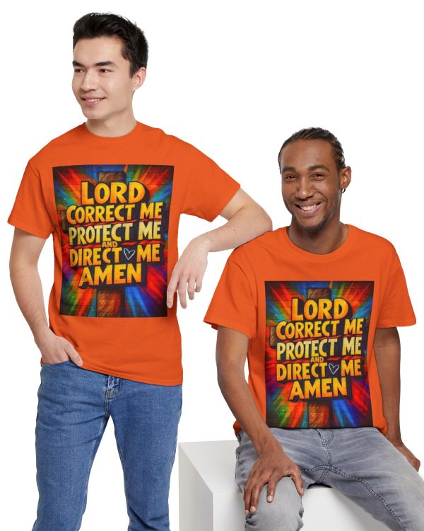 Religious T-Shirt: "Lord Correct Me Protect Me Direct Me Amen" Prayer Tee