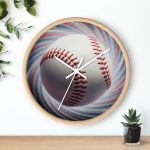 Baseball Swirl Wall Clock – Sports Room Decor