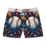 Patriotic Baseball Swim Shorts – Red White Blue Sports Trunks