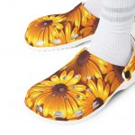 Sunflower Clog Shoes — Yellow Floral EVA Foam Slip-Ons