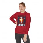 Youth Long Sleeve Faith Tee | Christian Apparel, Religious Gifts, Teens, Inspirational Clothing, Back Off Devil Design
