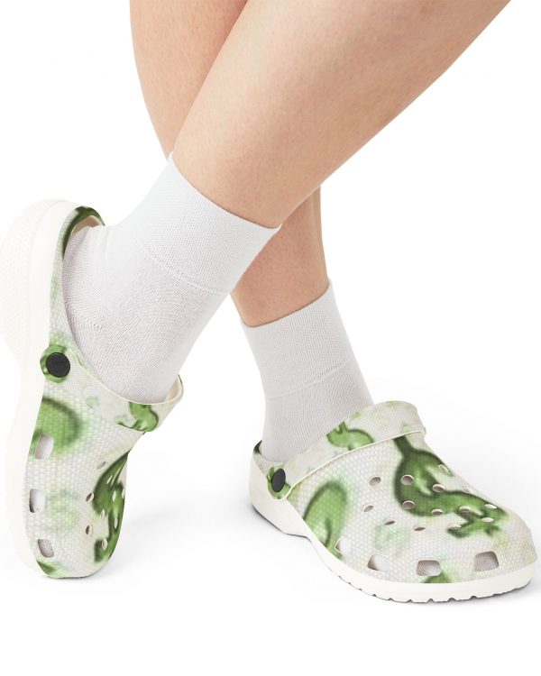 Green Money Sign EVA Clogs — Dollar Sign Pattern Foam Shoes