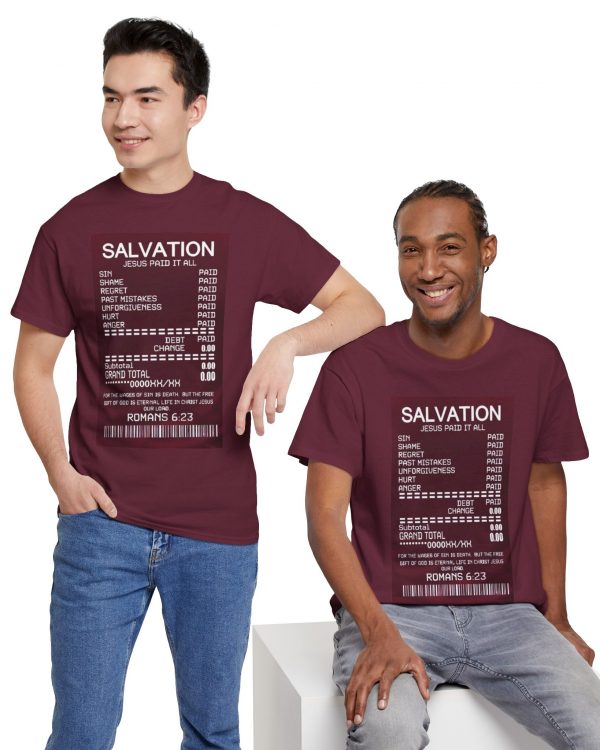 Salvation Receipt T-Shirt — Romans 6:23 Christian Faith Tee