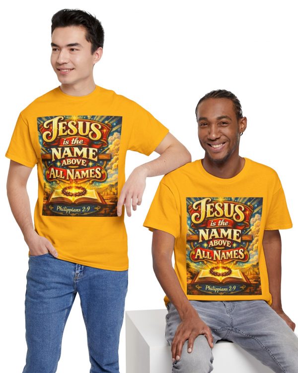 Jesus Is The Name Tee — Philippians 2:9 Christian Faith T-Shirt
