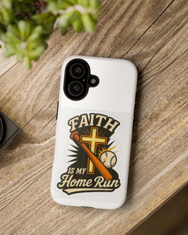 Faith Is My Home Run Phone Case — Christian Baseball Cross Design
