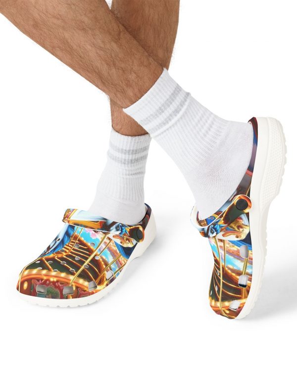 Carousel Horse EVA Foam Clogs — Colorful Carnival Slip-On Shoes