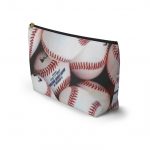 Baseball Print Accessory Pouch — T‑Bottom Cosmetic Bag