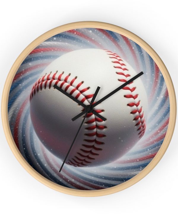 Baseball Swirl Wall Clock – Sports Room Decor