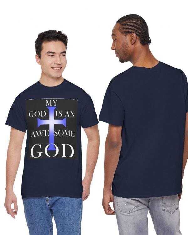 Christian Cross T-Shirt — "My God Is An Awesome God" Inspirational Faith Tee