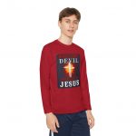 Youth Long Sleeve Faith Tee | Christian Apparel, Religious Gifts, Teens, Inspirational Clothing, Back Off Devil Design