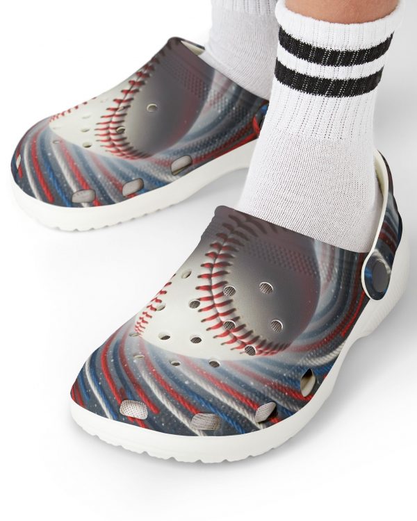 Kids Baseball Clogs – Foam Slip‑On Sandals with Baseball Stitch Design