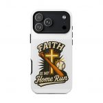 Faith Is My Home Run Phone Case — Christian Baseball Cross Design